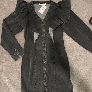Black denim dress